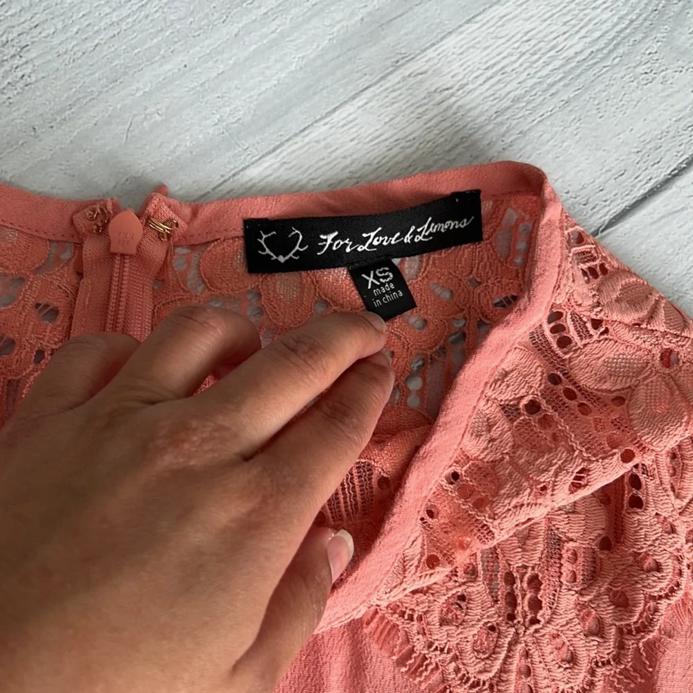 For Love & Lemons Blush Pink Crochet Embroidered Skirt XS - Picture 6 of 8